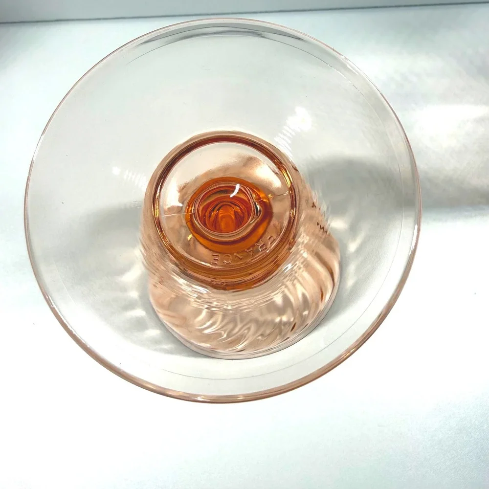 3 Luminarc Arcoroc France Rosaline Pink Swirl Water Wine Goblets Vintage 6.25in